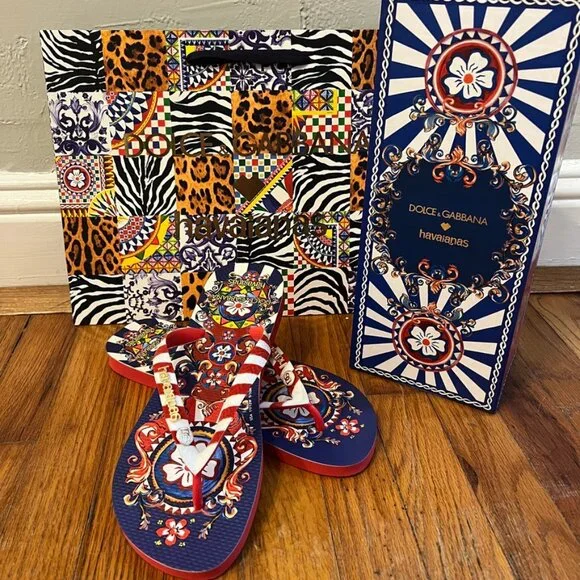 Dolce&Gabbana x Havaianas Carreto Siciliano Flip Flop Sandals US 11/12W - Picture 2 of 11